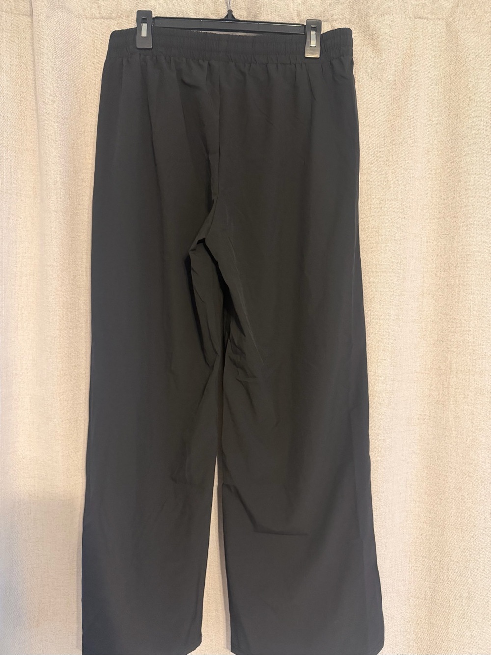 Black Drawstring Track Pants with White Side Stripe - Picture 5 of 6